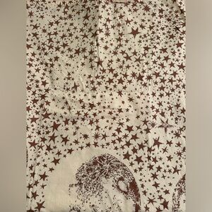 Urban Outfitters Cream and Brown Star Print Wall Tapestry